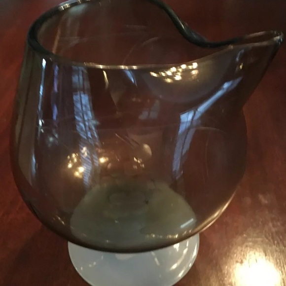 National Potteries Grey Brandy Glass w/White Stem - Picture 4 of 7